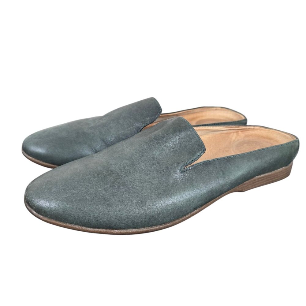 Dansko Lexi Mules Sz 37 US 6.5 - 7 Green Leather Corpcore Goblincore Minimalist